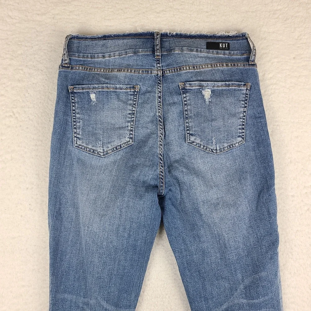 Kut From‎ The Kloth Jeans Womens 12 Blue Connie High Rise Ankle Skinny Distress